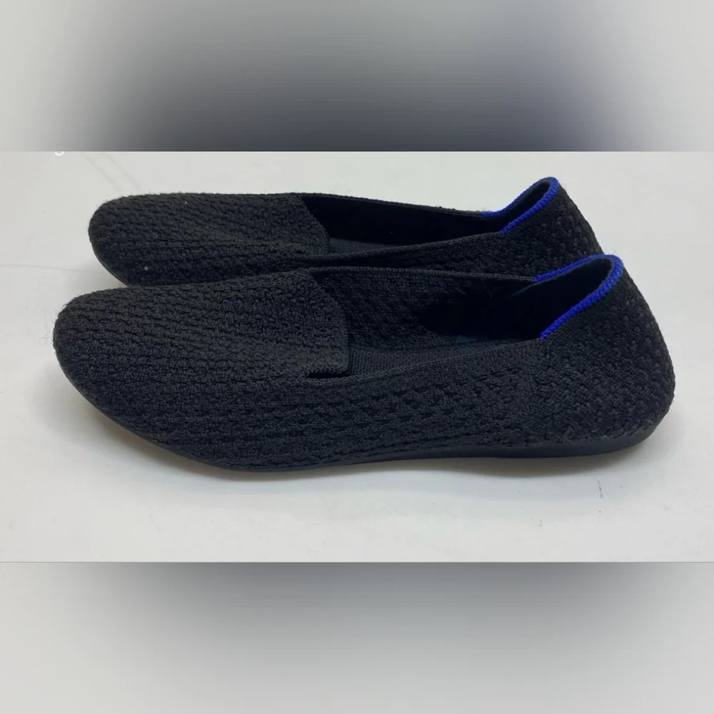 Rothy’s The Loafer Black Honeycomb Black Woven Flats Women Size W5.5_4